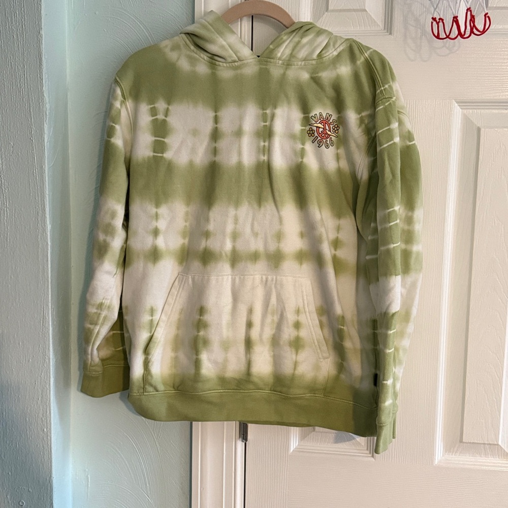 Vans Mint Green and White Tie-Dye Hoodie